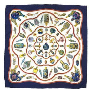 742188O Hermes Scarf Qu importe Le Flacon Carre 90 Multicolor Silk 100%